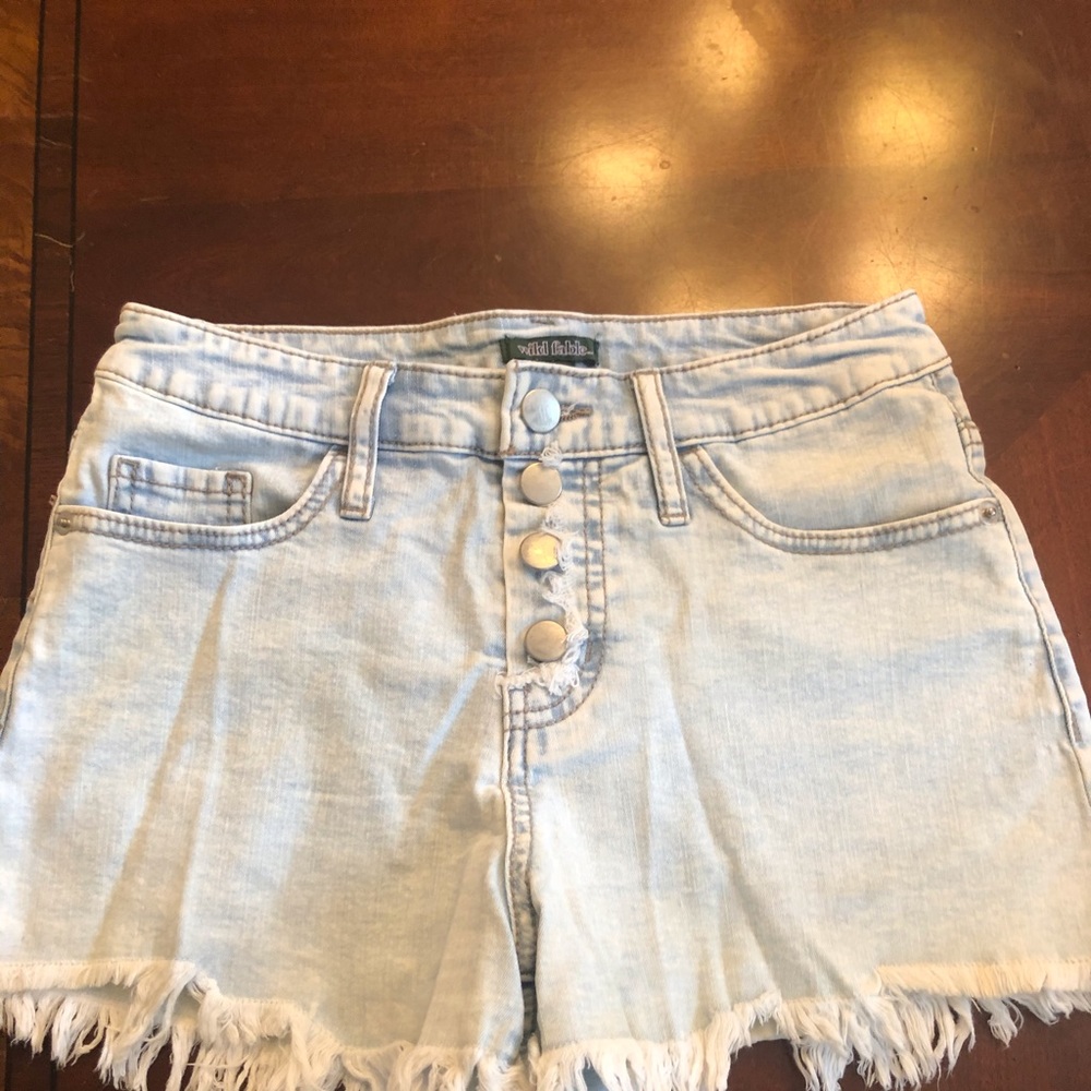 Light wash denim shorts